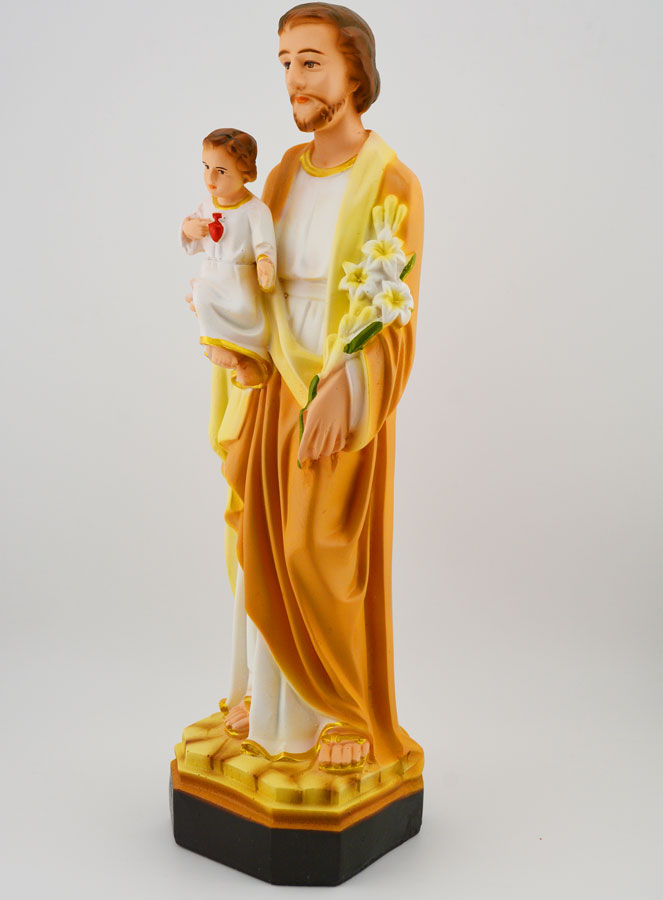Statue Religieuse de Saint Joseph au Lys - 30cm (pic 2)