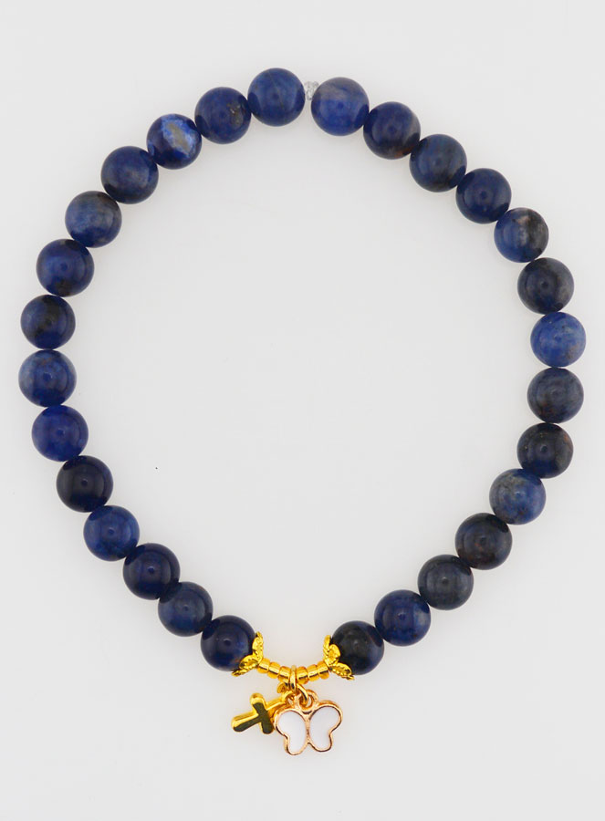 Bracelet Religieux en Pierre Naturelle de Sodalite 6mm (pic 1)