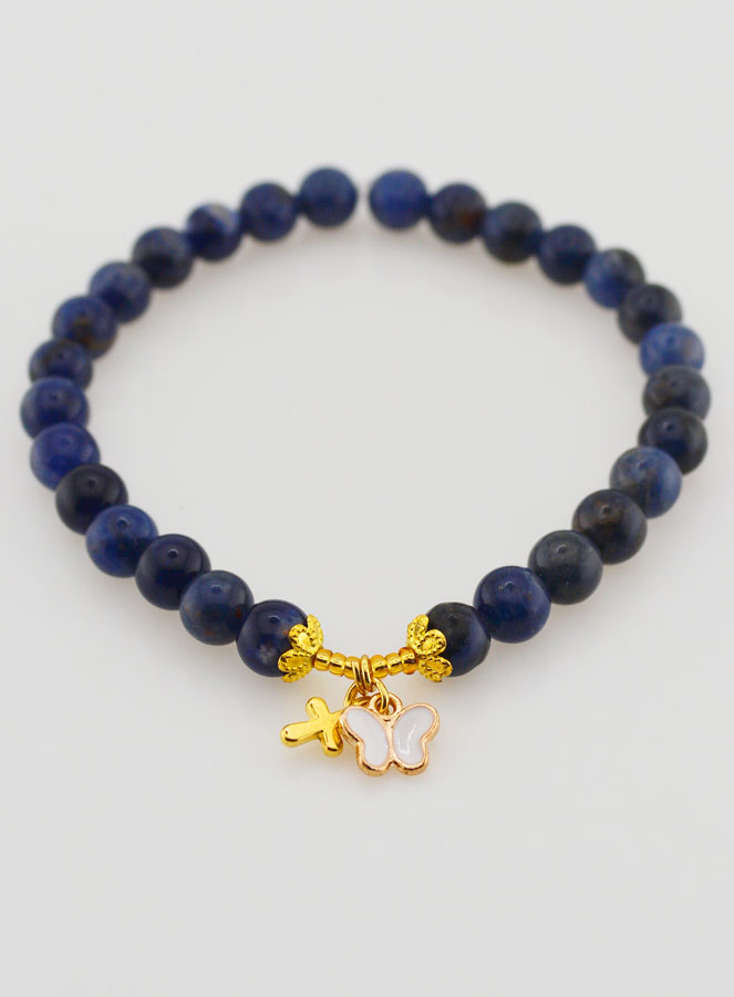 Bracelet Religieux en Pierre Naturelle de Sodalite 6mm (pic 2)
