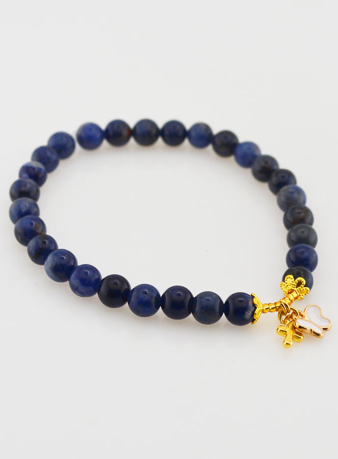 Bracelet Religieux en Pierre Naturelle de Sodalite 6mm (pic 3)