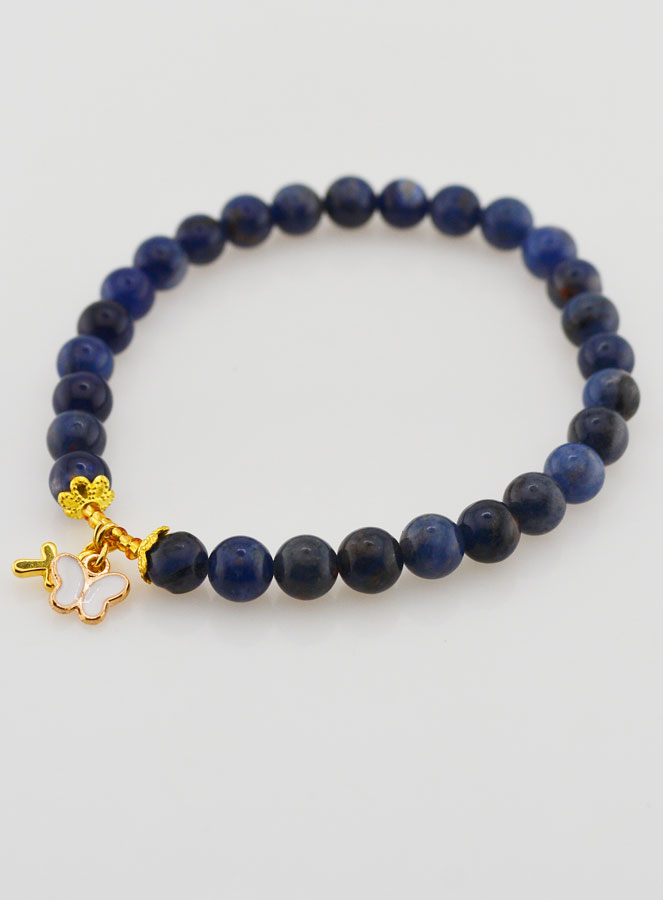 Bracelet Religieux en Pierre Naturelle de Sodalite 6mm (pic 4)
