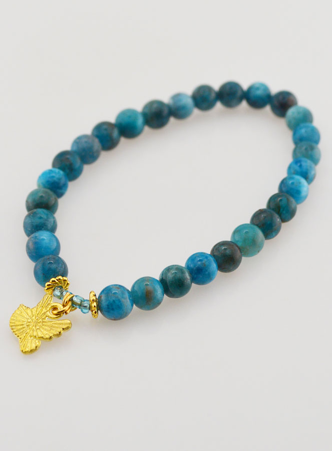 Bracelet en Pierre Naturelle d'Apatite 6mm & Esprit Saint (pic 4)