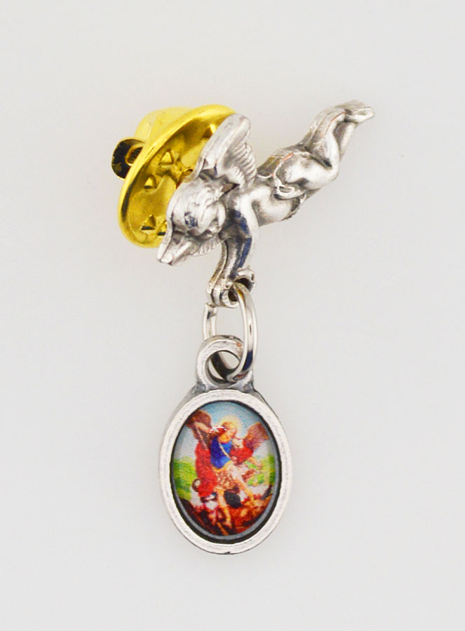 Pin's Médaille Saint Michel Archange - 3cm (pic 1)