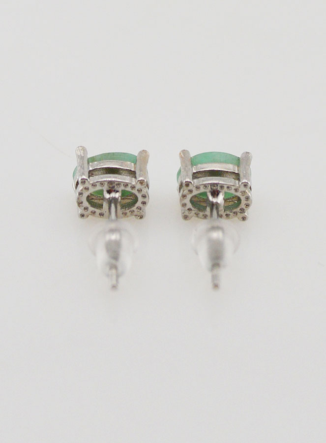 Boucles d'Oreilles Solitaire - Emeraude AAA (pic 4)