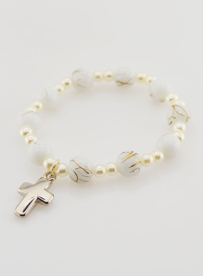 Bracelet Religieux Enfant & Croix - Blanc (pic 3)