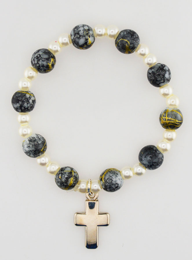 Bracelet Religieux Enfant & Croix - Gris (pic 1)