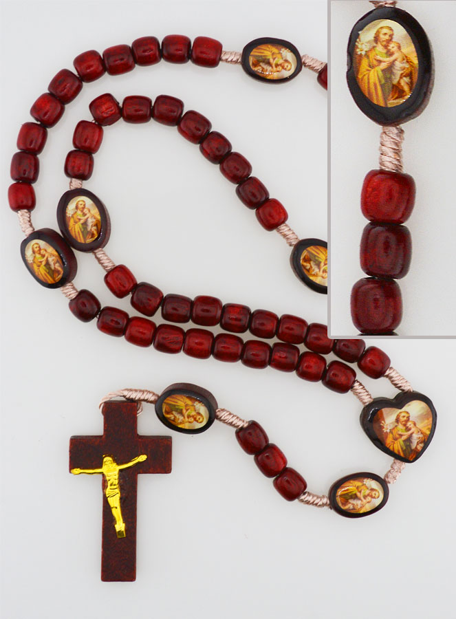 Chapelet Saint Joseph - Grains en Bois (pic 1)