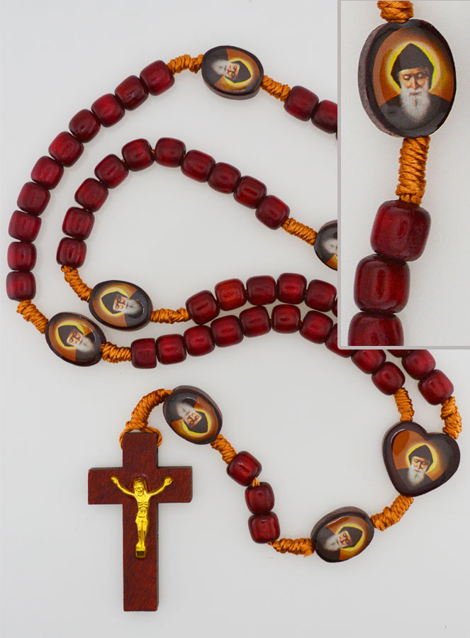 Chapelet Saint Charbel - Grains en Bois (pic 1)