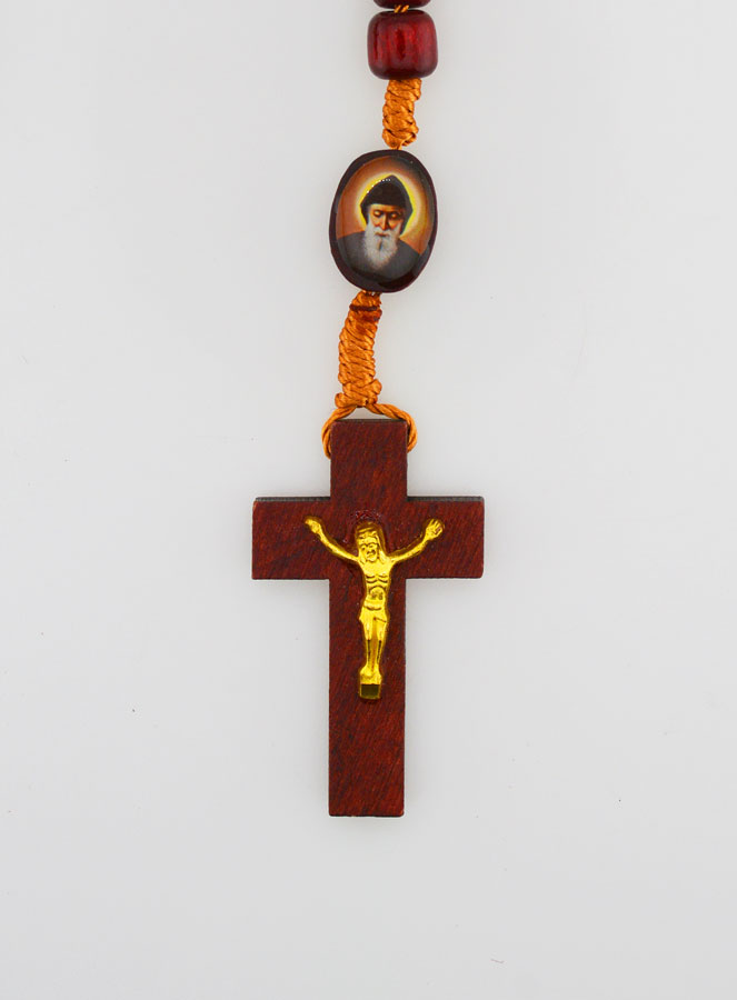 Chapelet Saint Charbel - Grains en Bois (pic 3)