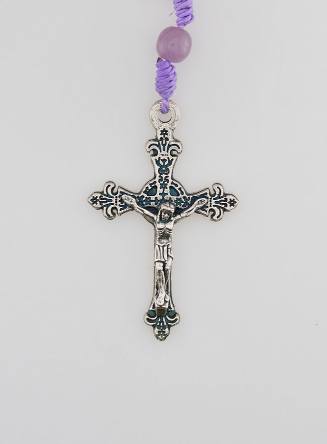 Chapelet Enfant en Perles de Verre - Violet (pic 3)