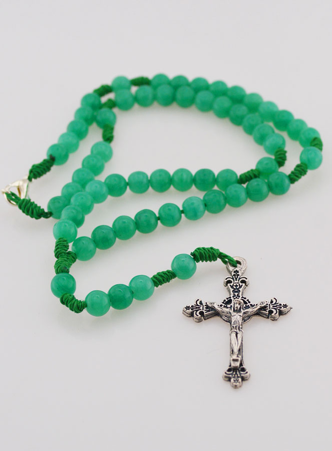 Chapelet Enfant en Perles de Verre - Vert (pic 2)