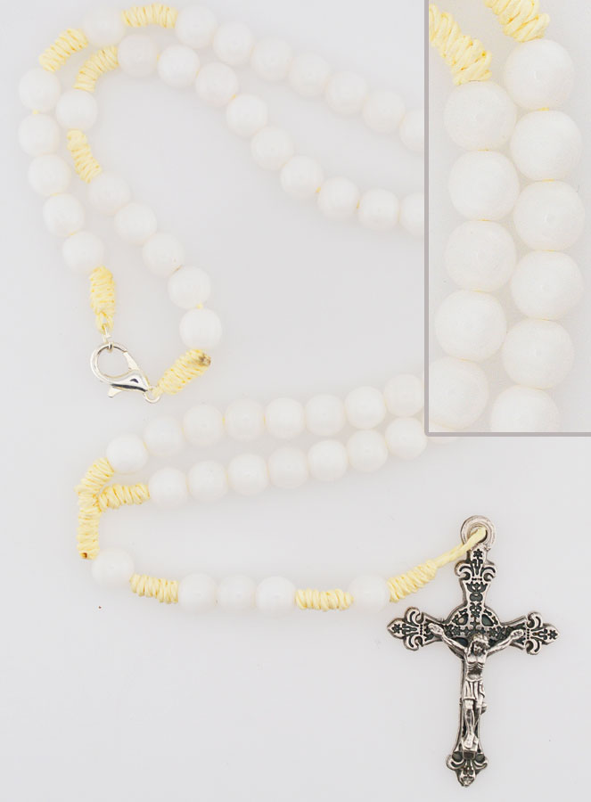 Chapelet Enfant en Perles de Verre - Blanc (pic 1)