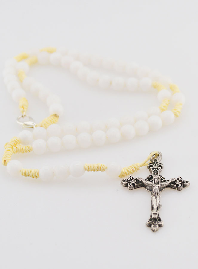 Chapelet Enfant en Perles de Verre - Blanc (pic 2)