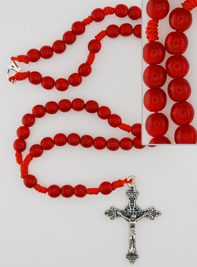 Chapelet Enfant en Perles de Verre - Rouge (pic 1)