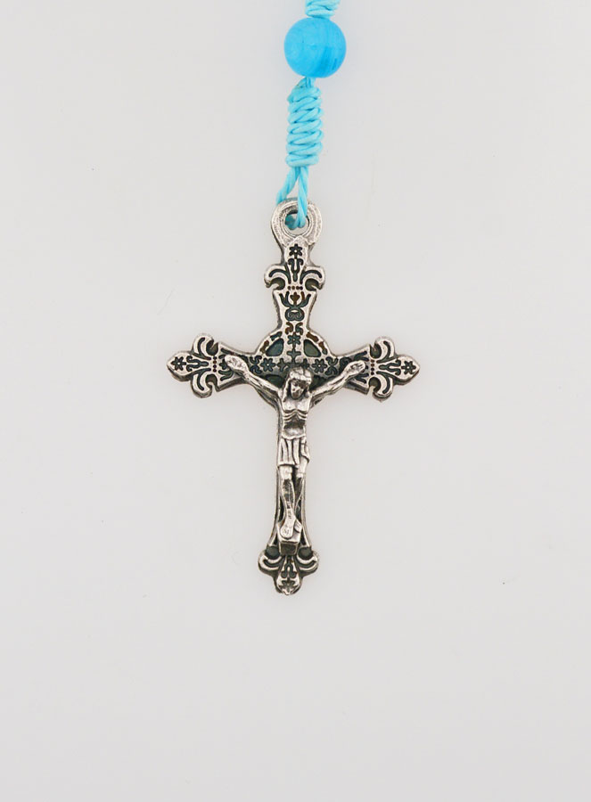 Chapelet Enfant en Perles de Verre - Bleu (pic 3)
