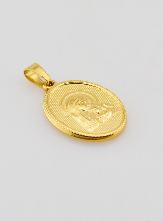 Médaille Vierge de Tendresse en Inox Doré - 21mm (pic 3)