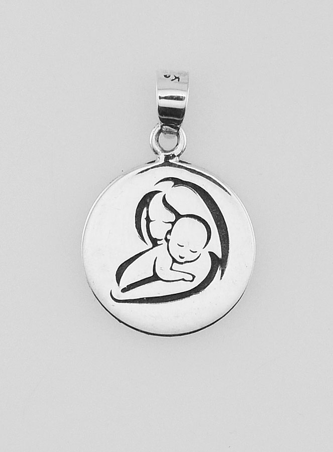 Médaille Vierge à l'Enfant Ajourée - 13mm (pic 1)