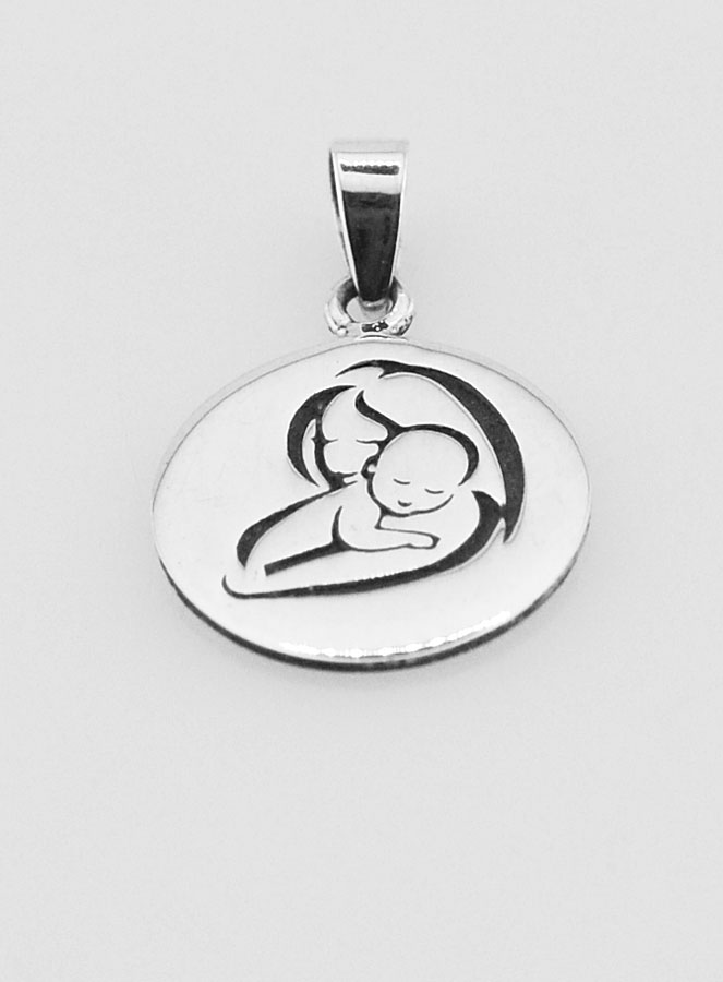 Médaille Vierge à l'Enfant Ajourée - 13mm (pic 2)