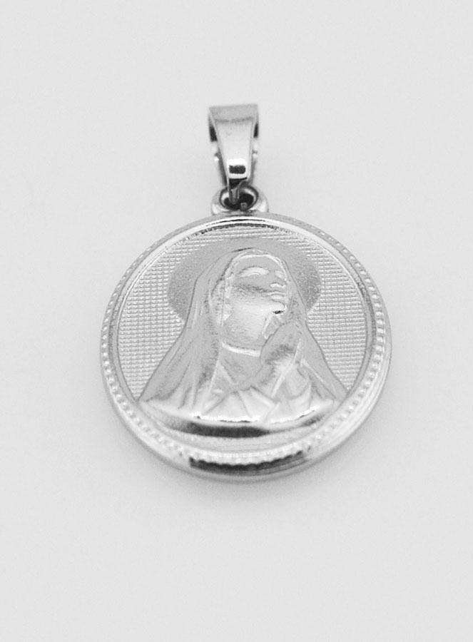Médaille Sainte Bernadette en Acier Inoxydable - 21mm (pic 2)