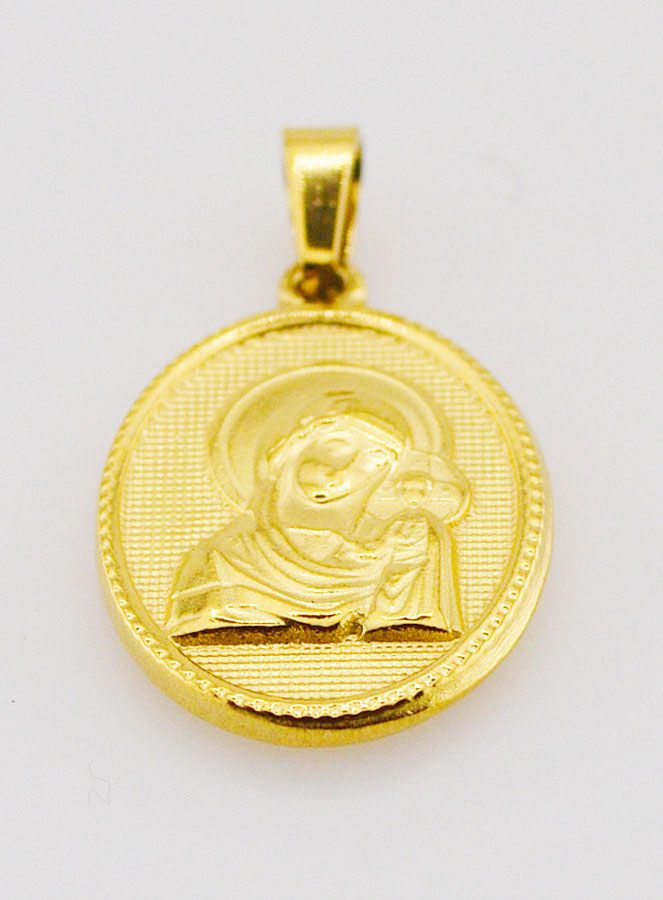 Médaille Vierge du Perpétuel Secours en Inox Doré - 21mm (pic 2)