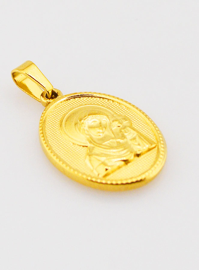 Médaille Vierge du Perpétuel Secours en Inox Doré - 21mm (pic 3)