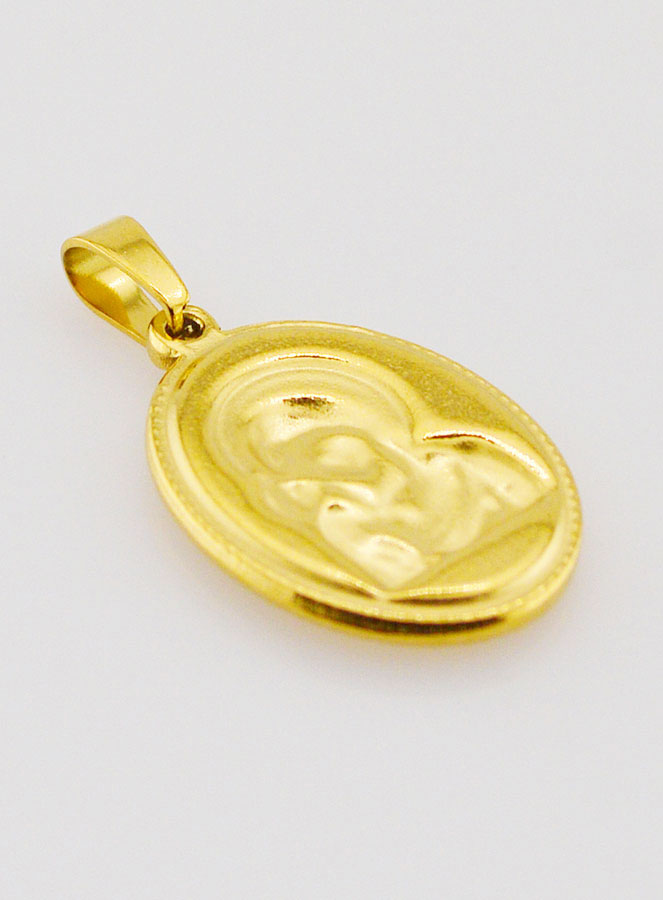 Médaille Vierge du Perpétuel Secours en Inox Doré - 21mm (pic 4)