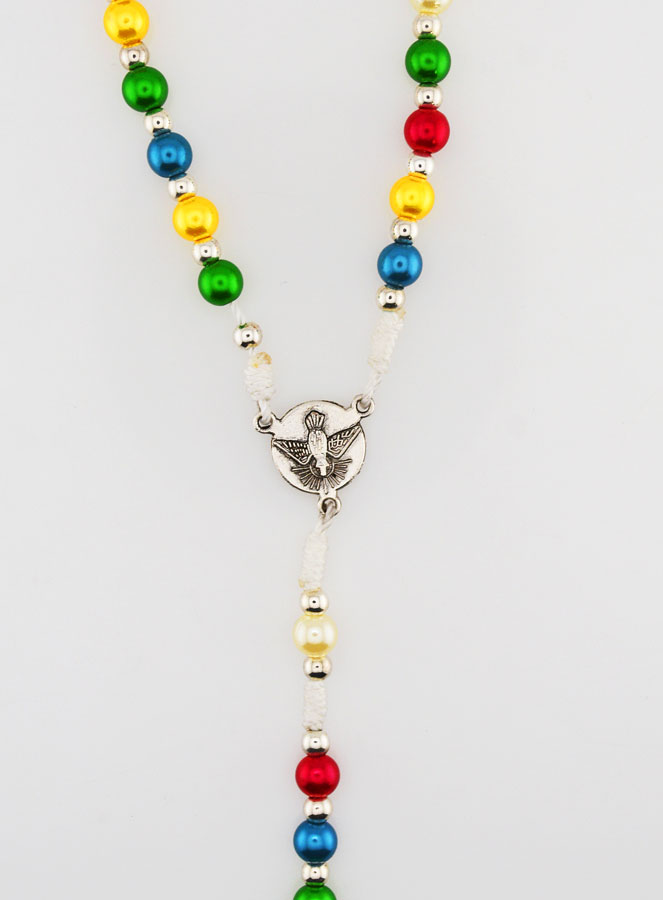 Chapelet en Perles Multicolores - Miraculeuse & Saint Esprit (pic 4)