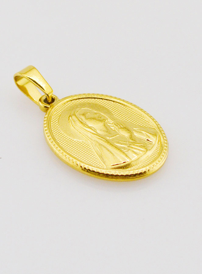 Médaille Sainte Bernadette en Inox Doré - 21mm (pic 3)
