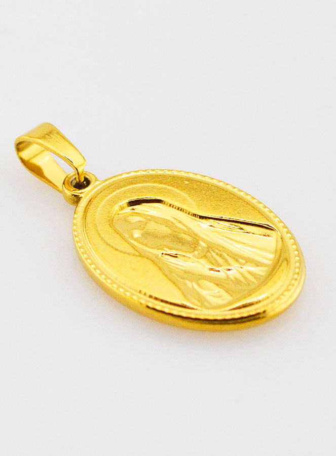 Médaille Sainte Bernadette en Inox Doré - 21mm (pic 4)