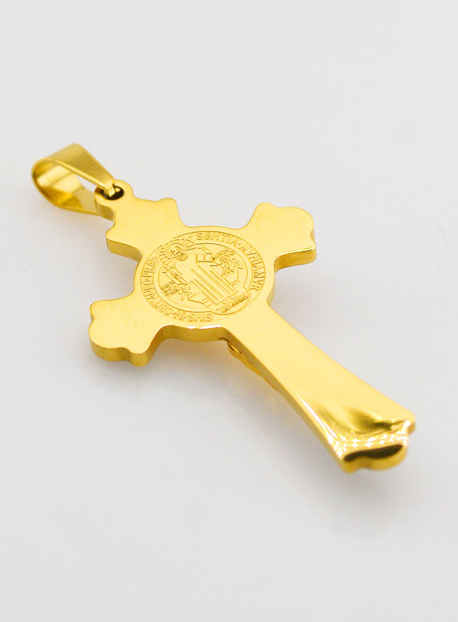 Pendentif Croix de Saint Benoît Emaillé - Marine (pic 4)