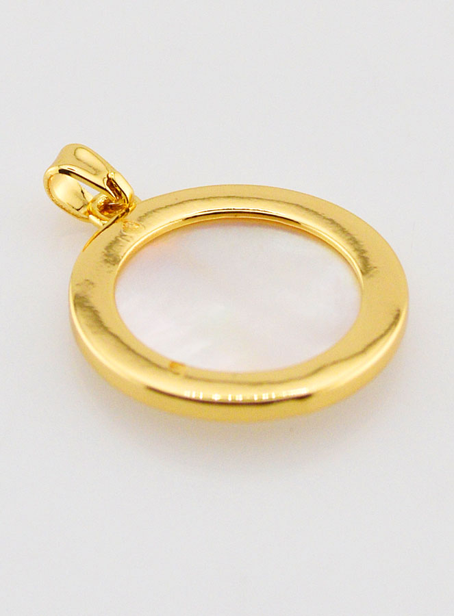 Pendentif Colombe de la Paix & Nacre Véritable - 19mm (pic 4)