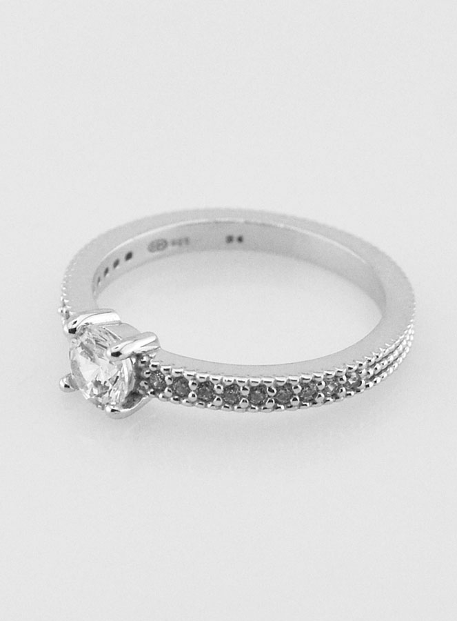 Bague de Fiançailles en Argent Massif - Solitaire T54 (pic 3)