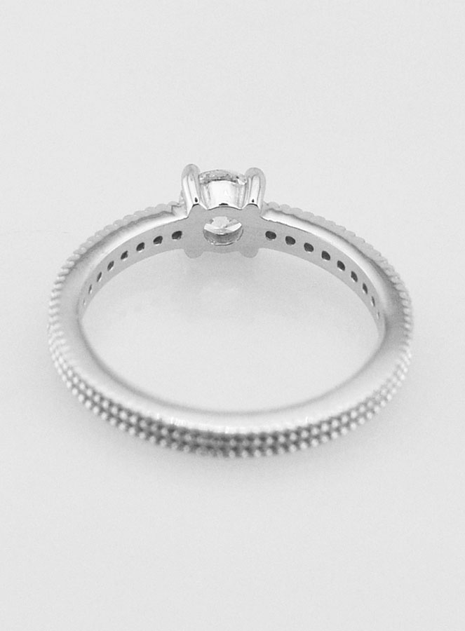 Bague de Fiançailles en Argent Massif - Solitaire T54 (pic 4)
