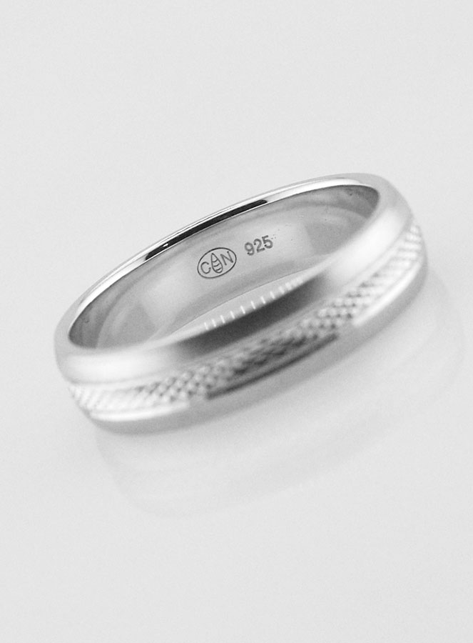Bague Alliance en Argent Massif Mat & Brillant - T56 (pic 3)