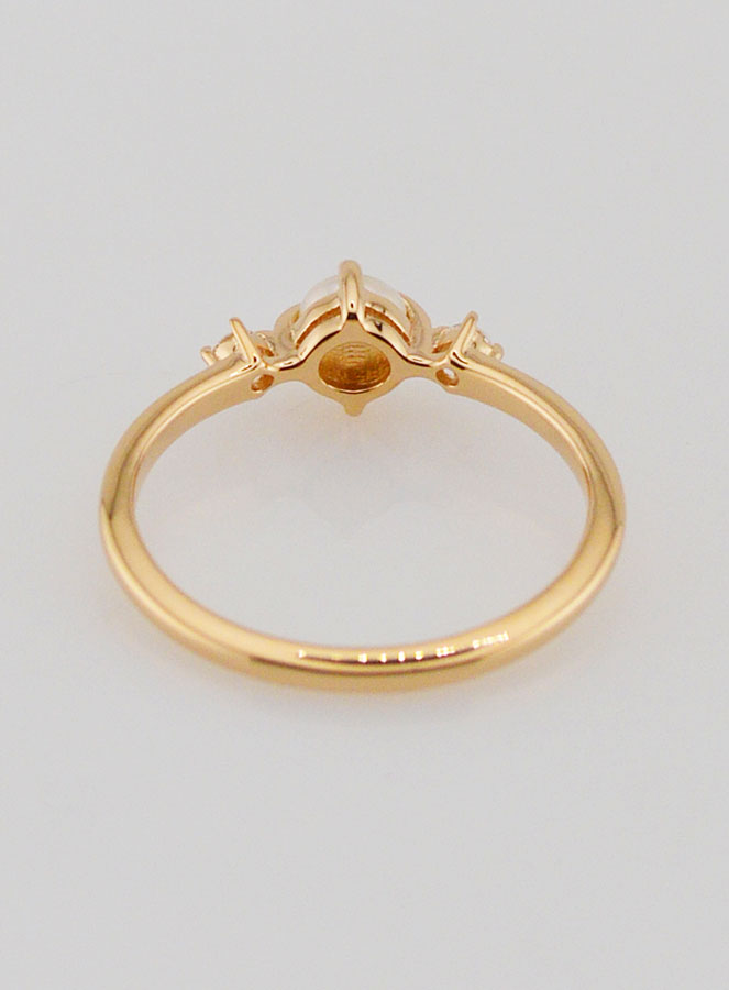 Bague de Fiançailles en Plaqué Or Perle de Culture - T54 (pic 4)
