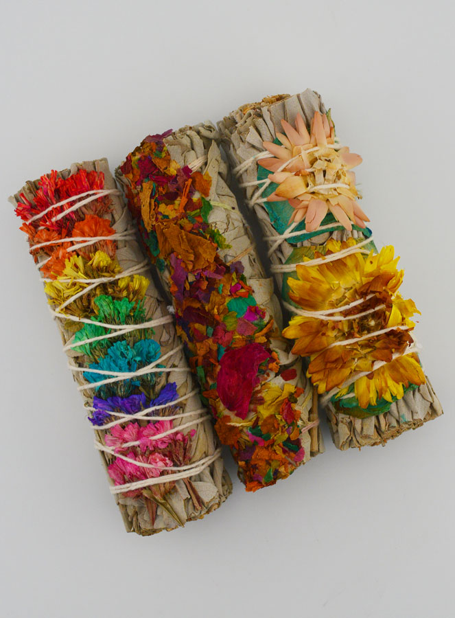 Set de 3 Smudges de Sauge & Pétales de Fleurs (pic 1)