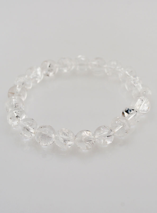 Bracelet en Pierre de Cristal de Roche Rainbow - 10mm (pic 2)