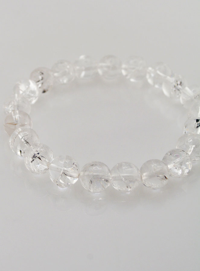 Bracelet en Pierre de Cristal de Roche Rainbow - 10mm (pic 3)
