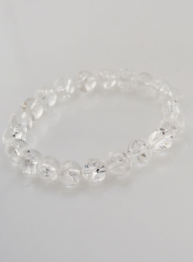 Bracelet en Pierre de Cristal de Roche Rainbow - 10mm (pic 4)