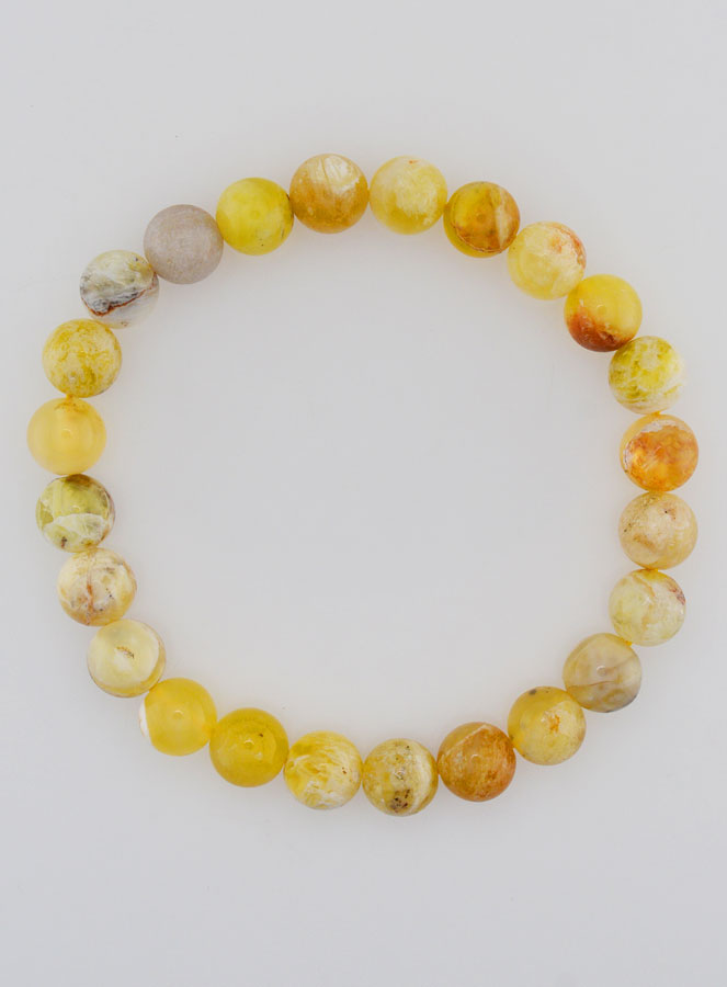Bracelet en Pierre Naturelle d'Opale Jaune - 8mm (pic 1)