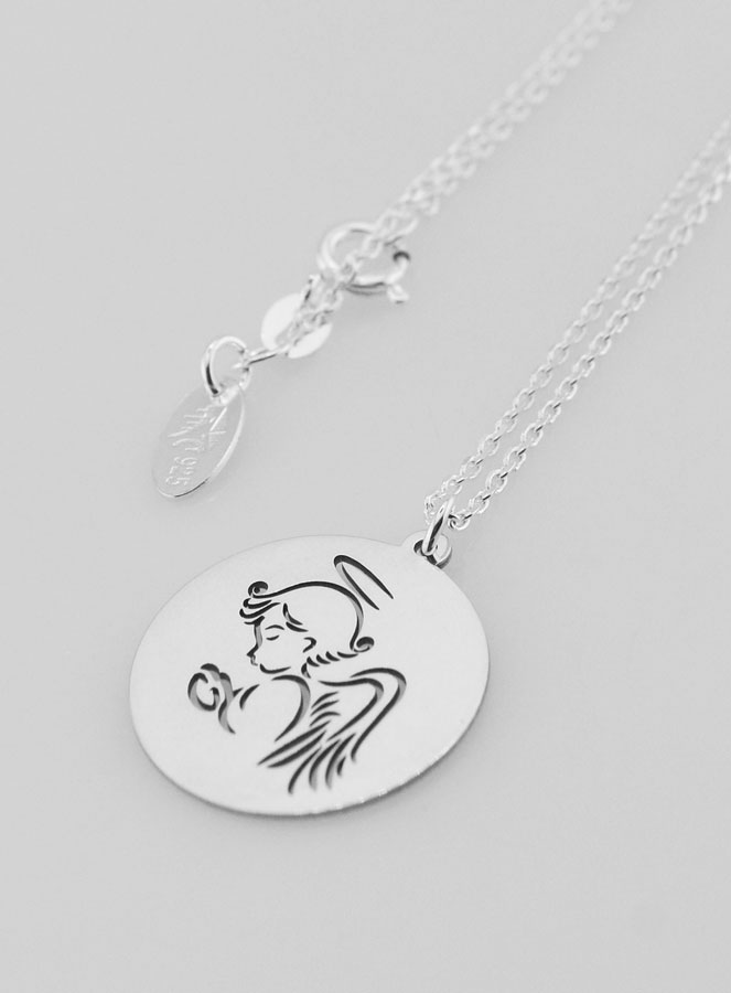 Collier Religieux en Argent - Ange Ajouré (pic 1)