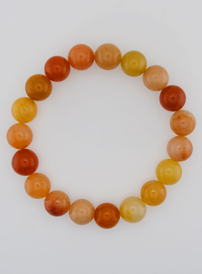 Bracelet en Pierre Naturelle d'Aventurine Orange - 10mm (pic 1)