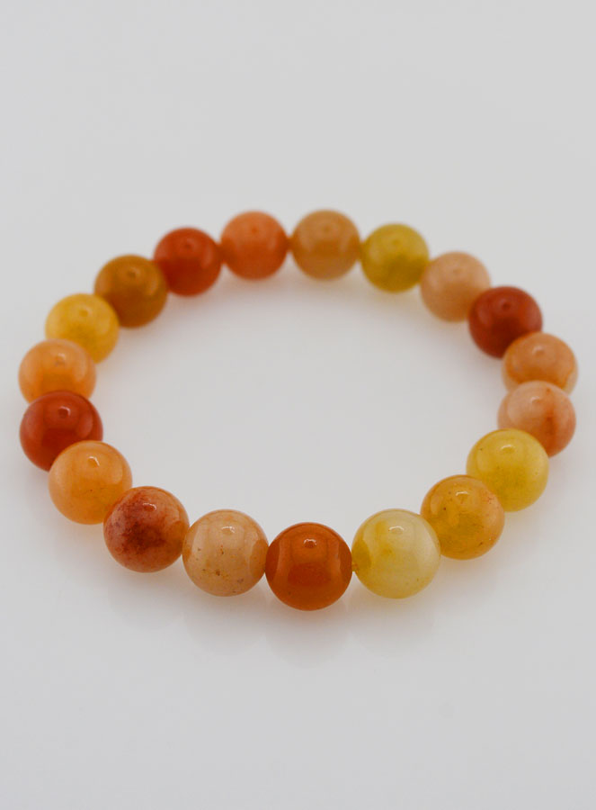 Bracelet en Pierre Naturelle d'Aventurine Orange - 10mm (pic 2)