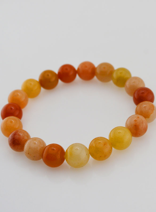 Bracelet en Pierre Naturelle d'Aventurine Orange - 10mm (pic 4)