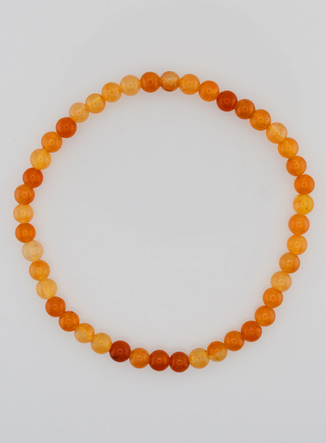 Bracelet en Pierre Naturelle d'Aventurine Orange - 4mm (pic 1)