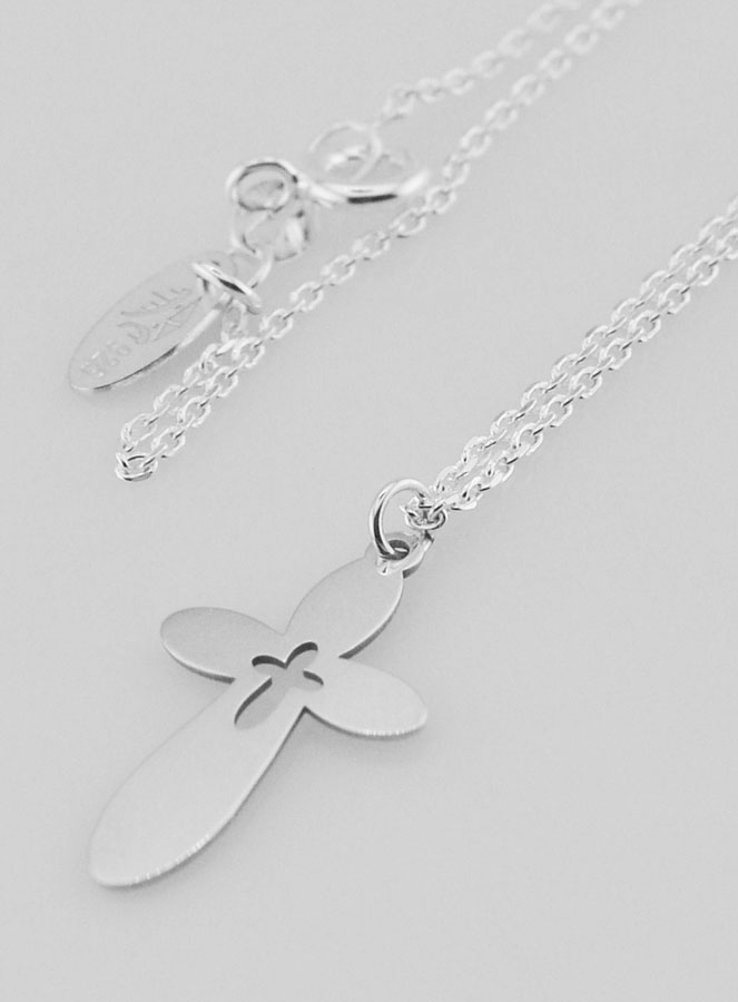 Collier Religieux & Croix Arrondie - Argent 925/1000 (pic 1)