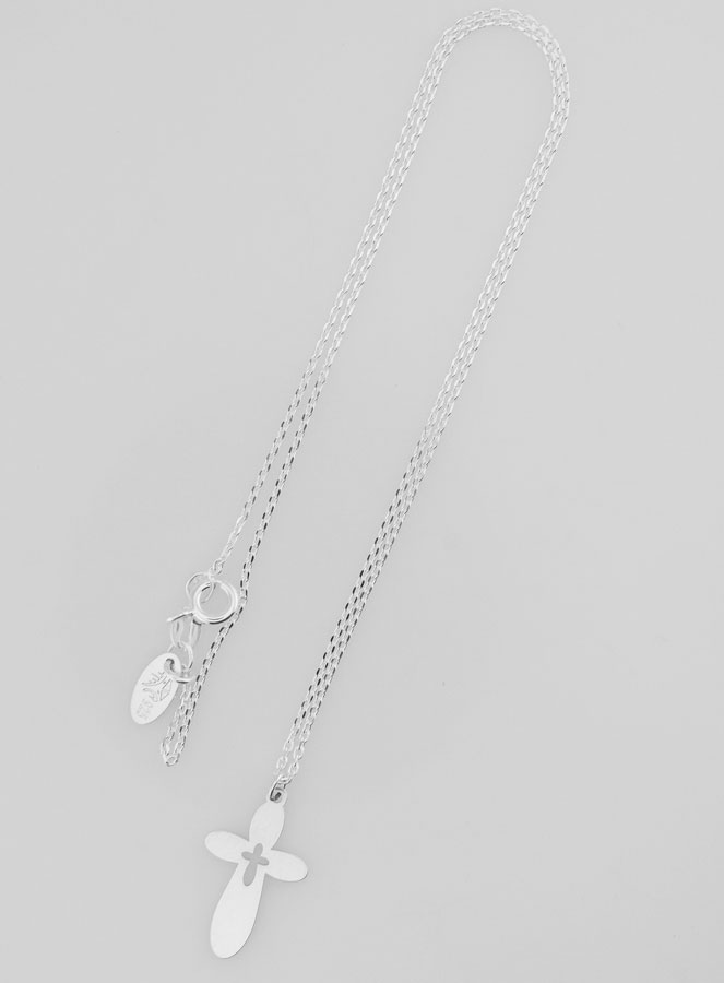 Collier Religieux & Croix Arrondie - Argent 925/1000 (pic 2)