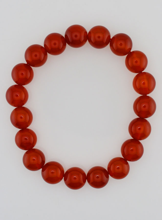 Bracelet en Pierre Naturelle d'Agate Rouge - 10mm (pic 1)
