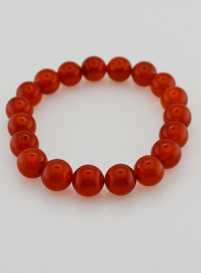 Bracelet en Pierre Naturelle d'Agate Rouge - 10mm (pic 2)