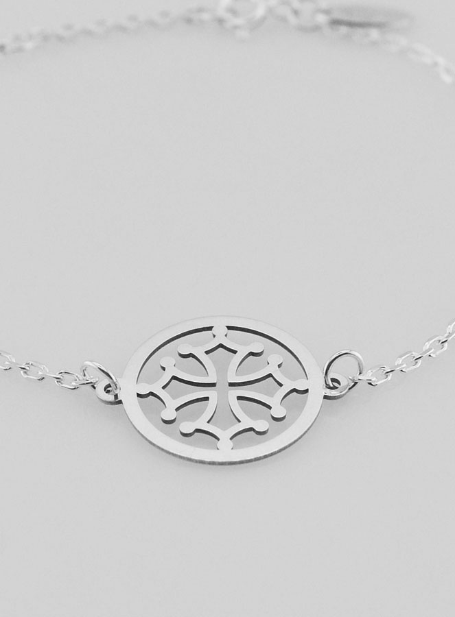 Bracelet en Argent Massif - Croix Occitane (pic 1)